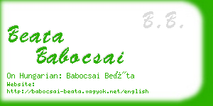 beata babocsai business card